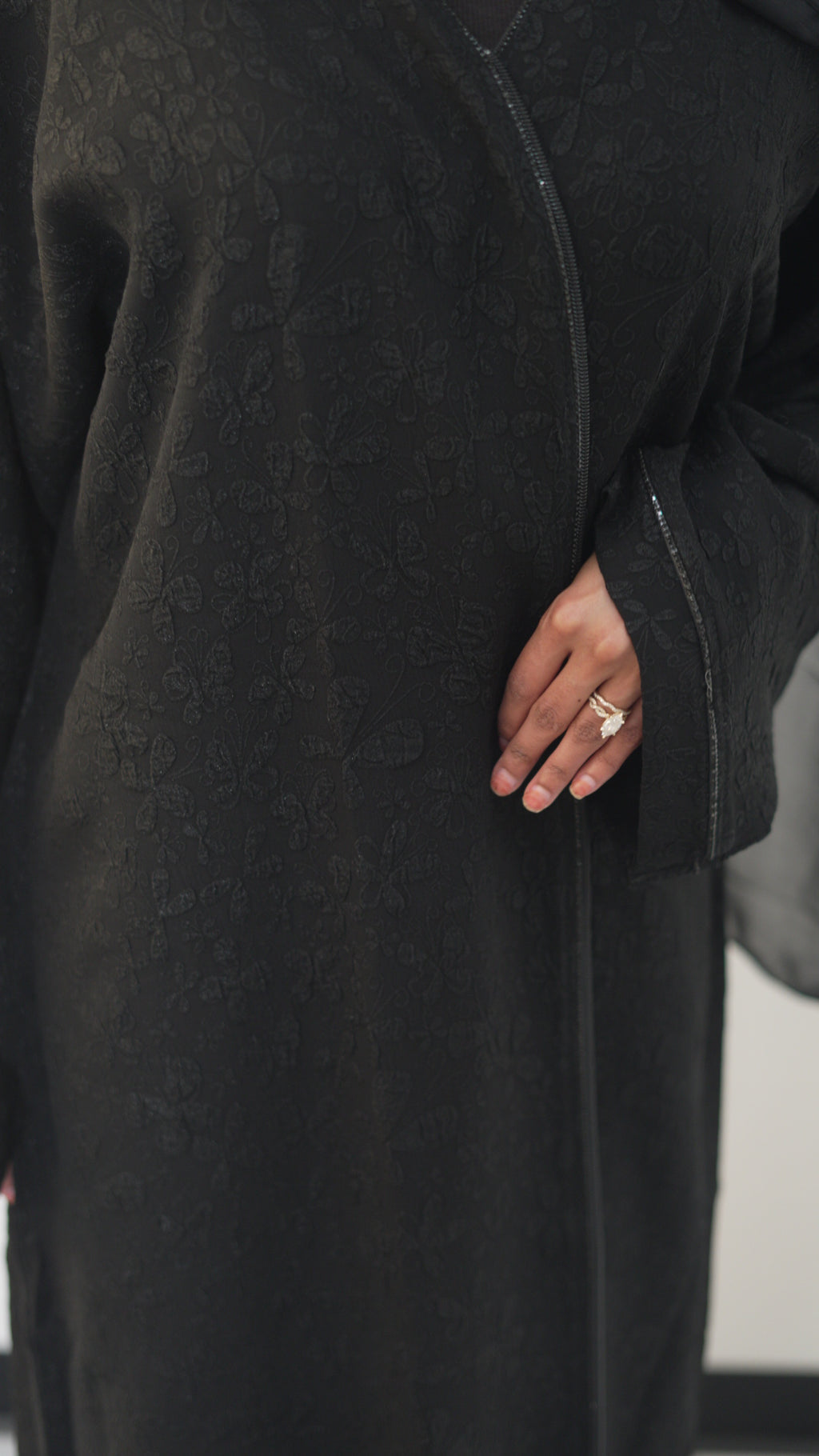 Floral Zip Abaya
